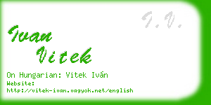 ivan vitek business card